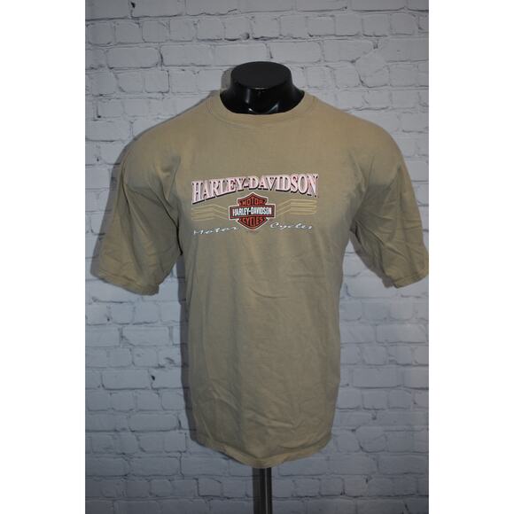 Harley Davidson T-Shirt Mens Size XL Motorcycle St. Thomas US Virgin Islands Tan - Picture 2 of 8